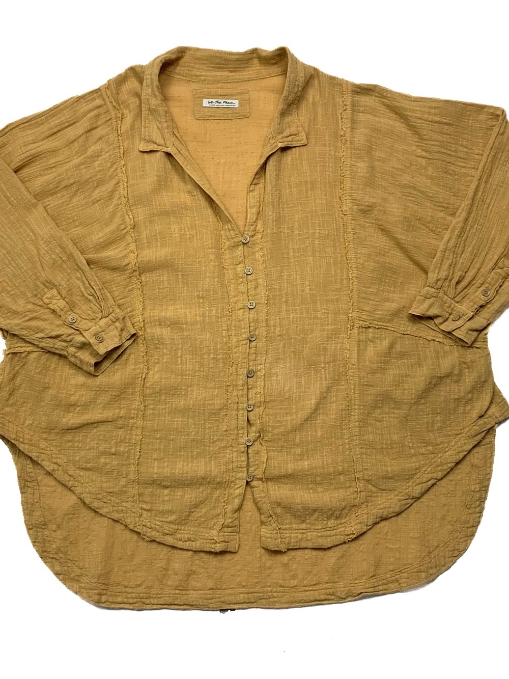 We The Free Summer Daydream Buttondown Shirt Women XL Gauze Oversized Boho